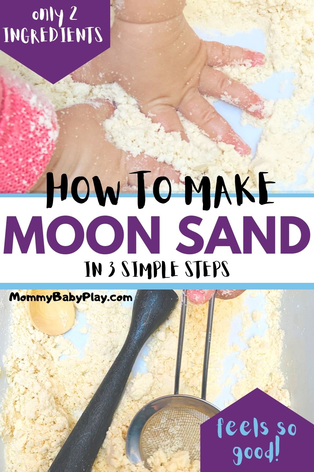 Homemade Moon Sand {Moon Sand Made With Only 2 Ingredients}
