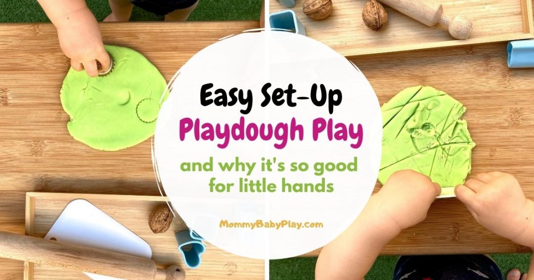 Playdough Play For 1 Year Olds {Easy Set Up, Hands On Learning} Mommy Baby Play